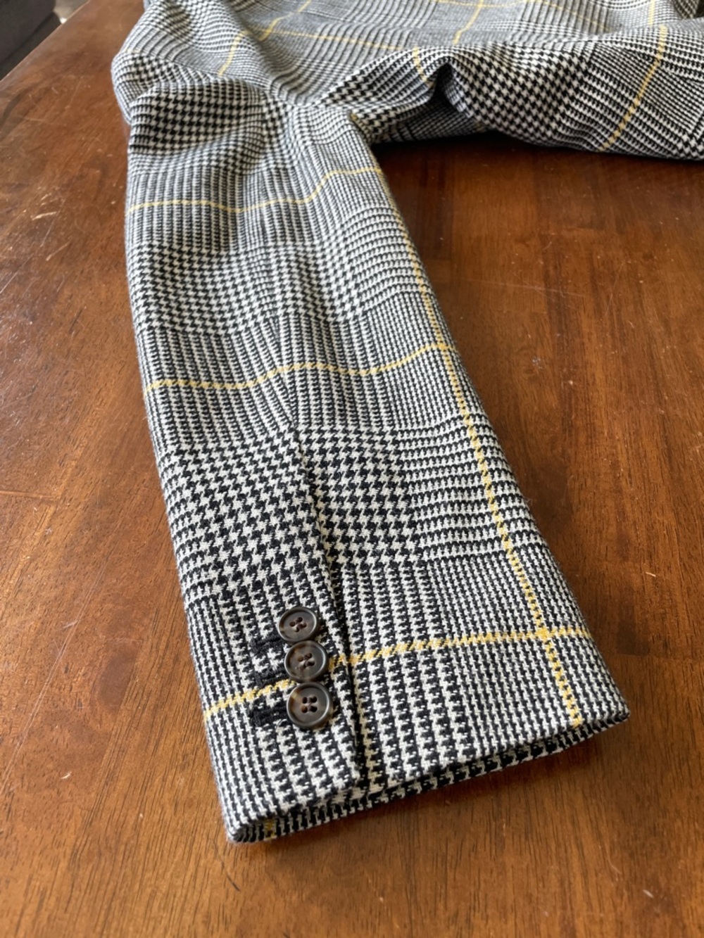 J. Crew Parke Blazer in Glen Plaid Wool Blend - Black, White, and Yellow - 10 - Picture 11 of 16
